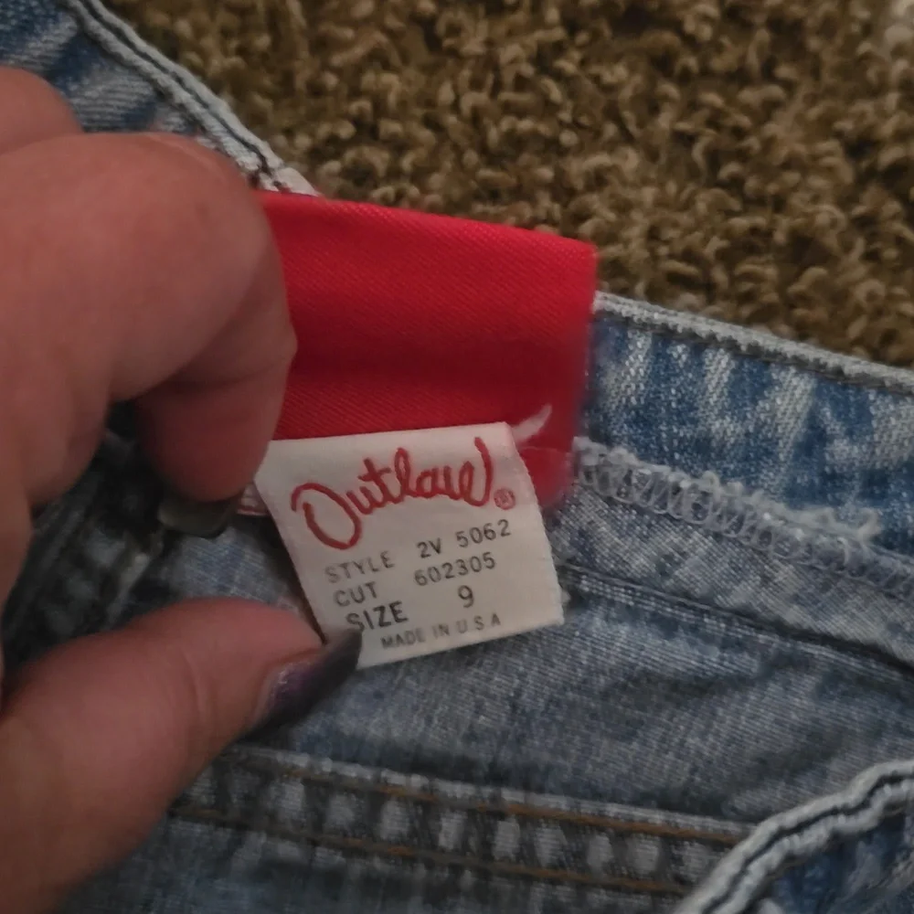 Vintage 90's Psycho Blue Outlaw Denim Shorts Size 9 - Picture 3 of 4